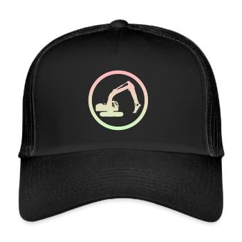 Conducteur d’excavatrice Ouvrier de construction de chantier de construction - Casquette trucker  - noir/noir - Devant