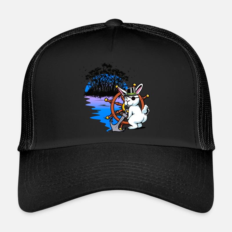 Bunny, Pirate, Buccaneer, Piracy, Fantasy, Sailor Trucker Cap