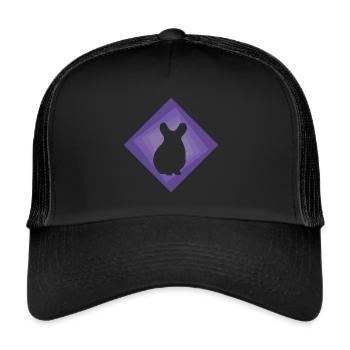 Chinchilla Hamster Mäuschen - Trucker Cap - Schwarz/Schwarz - Vorne