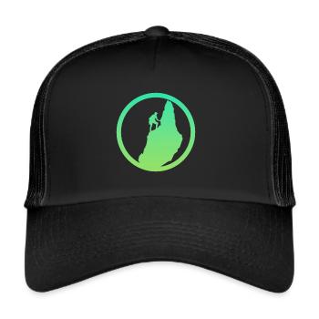 Climbing wall, summit, rock climbing - Trucker Cap - black/black - Front