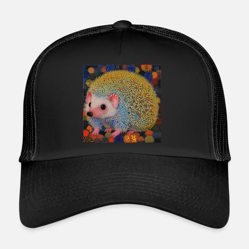 igel, bunt, tier, geschenk, geschenkidee - Trucker Cap - Schwarz/Schwarz