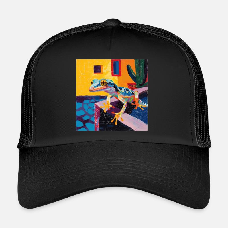 gecko, echsen, bunt, tier, geschenk, geschenkidee Trucker Cap