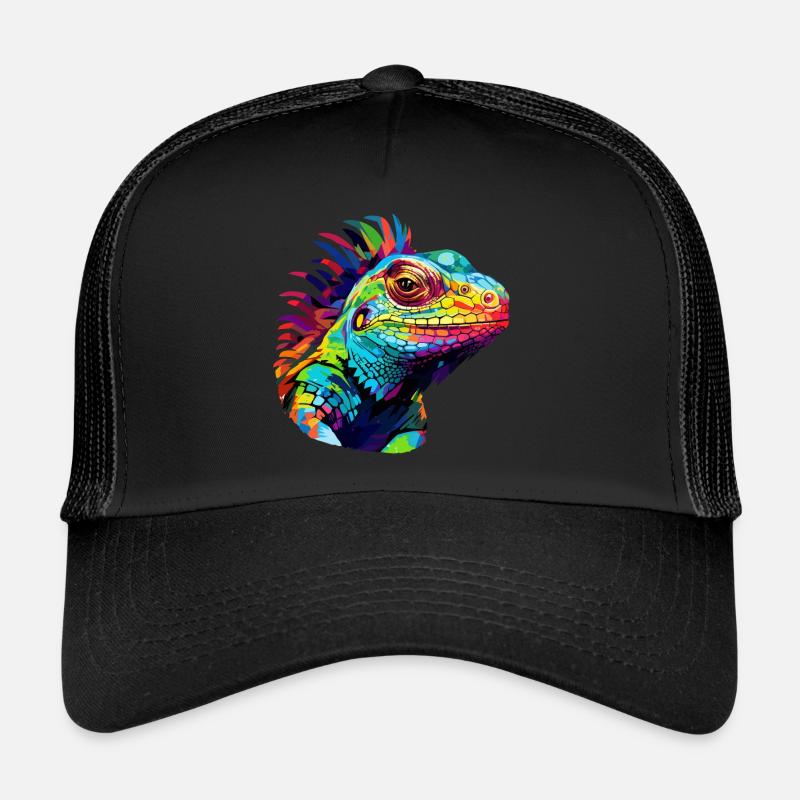 Bunter Leguan Farbkleckse Farbspritzer Trucker Cap