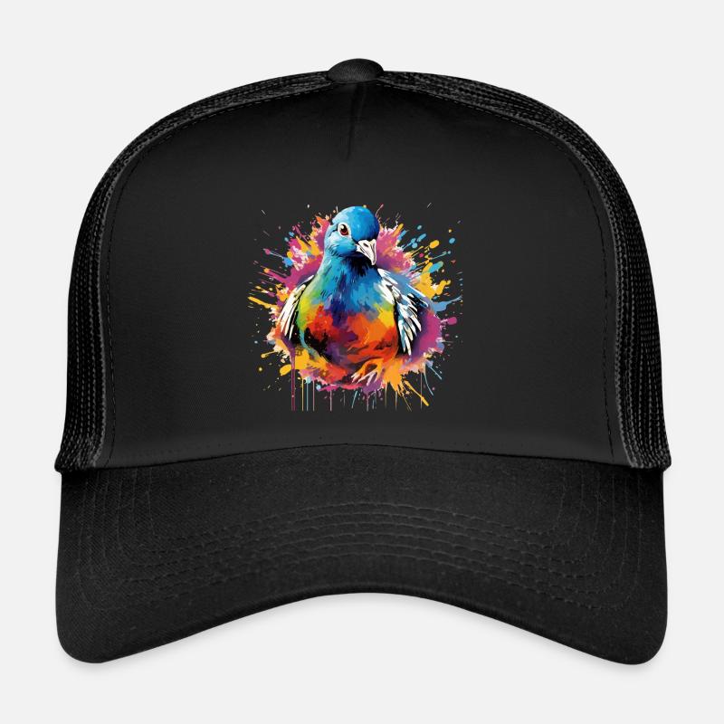 Bunte Taube Farbkleckse Farbspritzer Trucker Cap