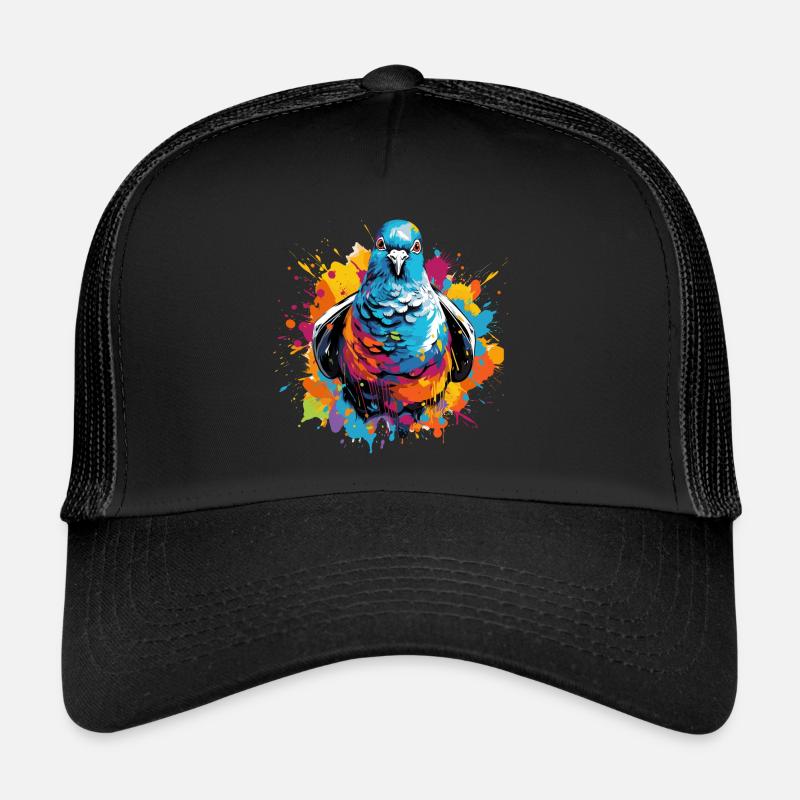 Bunte Taube Farbkleckse Farbspritzer Trucker Cap