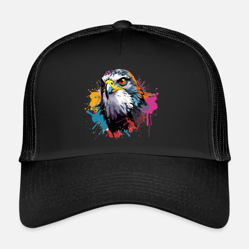 Bunter Wanderfalke Farbkleckse Farbspritzer Trucker Cap