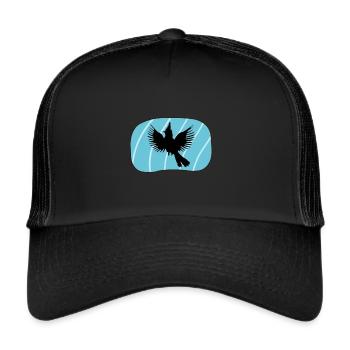 Cockatiel Flying Funny - Trucker Cap - black/black - Front