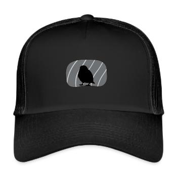 Bird Bird Watching Bird Illustration - Trucker Cap - black/black - Front