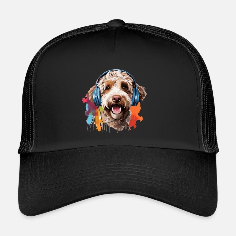 Lagotto Romagnolo coloré avec casque Casquette trucker 