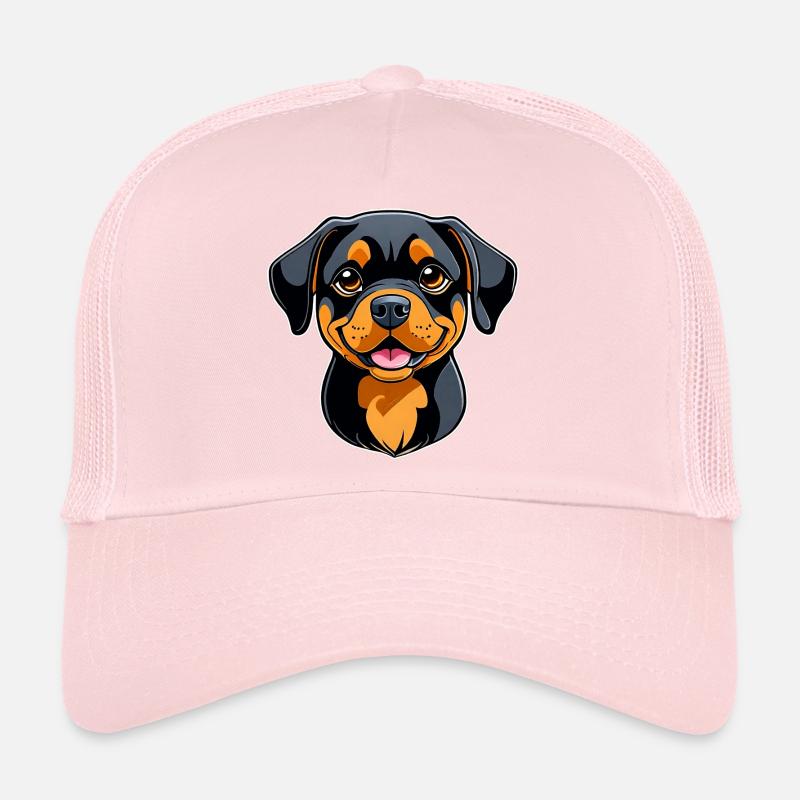 Niedlicher Rottweiler im Comic Style Trucker Cap