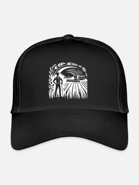 Fier agriculteur - Casquette trucker  - noir/noir - Devant