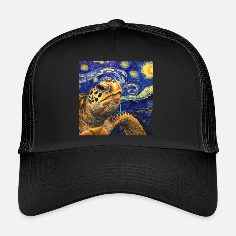 Tortue, Van Gogh, Nuit étoilée Casquette trucker 