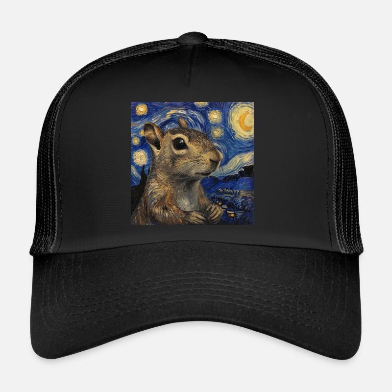 Agouti, Mouse, Rat, Van Gogh, Starry Night Trucker Cap