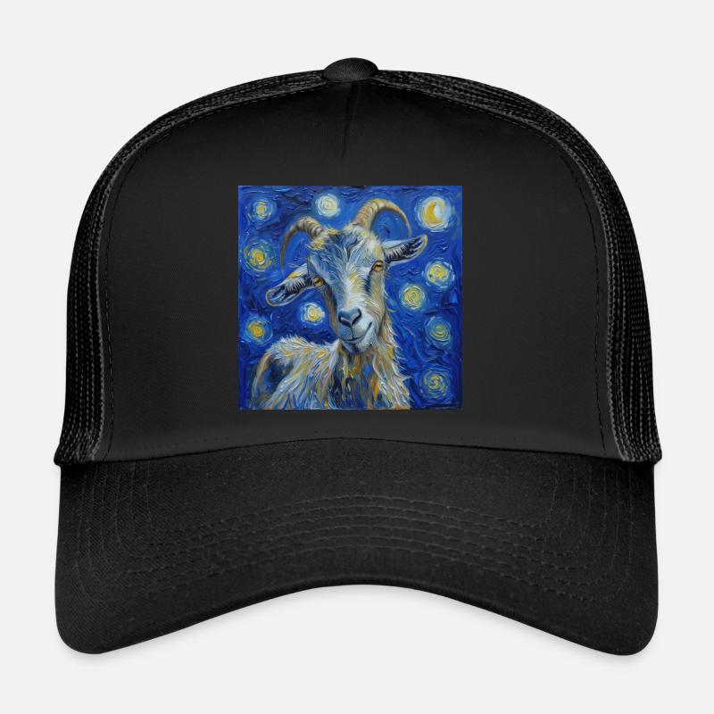 Chèvre Van Gogh Nuit étoilée Casquette trucker 
