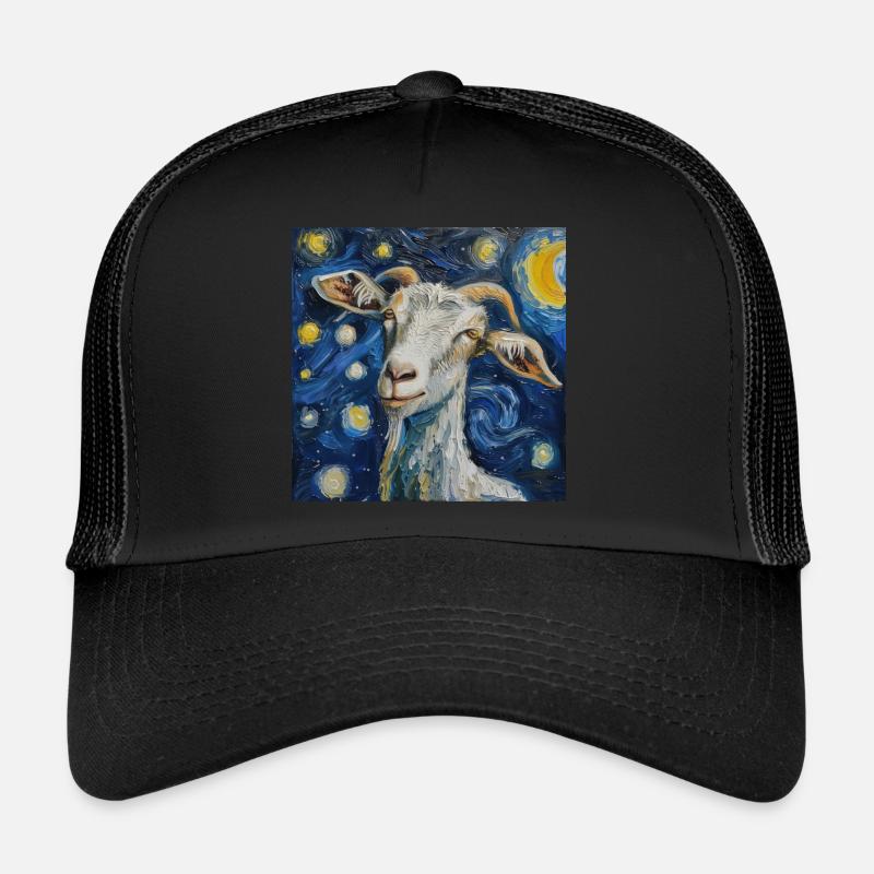 chèvre, Van Gogh, Nuit étoilée Casquette trucker 