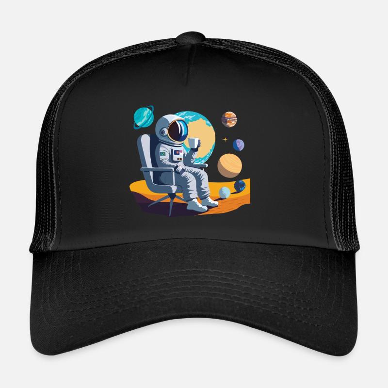 Interstellare Kaffeepause - Trucker Cap - Schwarz/Schwarz