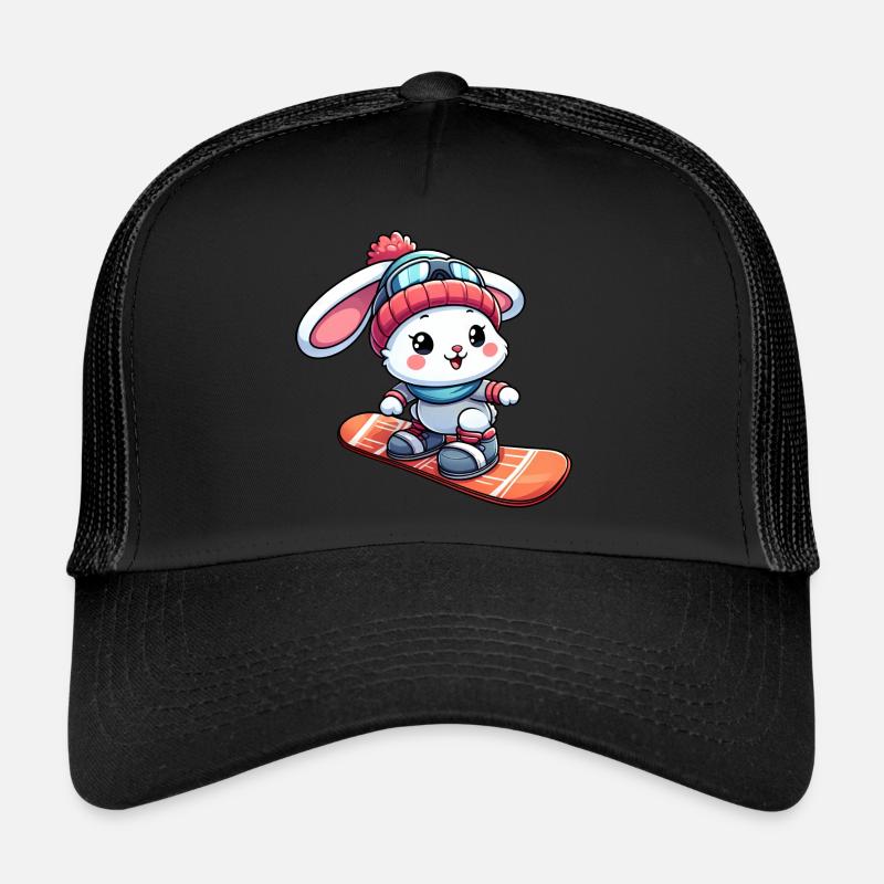 Schneehase auf Snowboard Winterfreude Design Trucker Cap