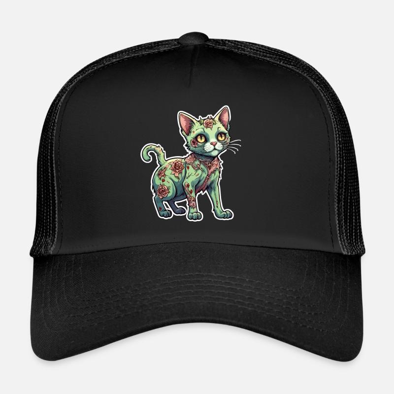 Zombie Katze Illustration Trucker Cap