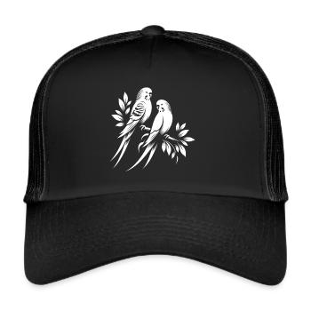 Budgie couple - Trucker Cap - black/black - Front