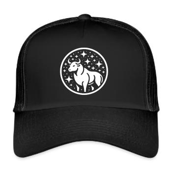 Zodiac sign Taurus minimalist - Trucker Cap - black/black - Front