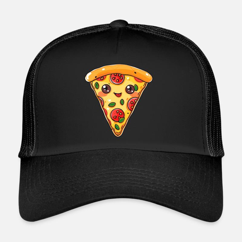 DRÔLE DE VISAGE DE PIZZA AMATEUR DE RESTAURATION RAPIDE Casquette trucker 