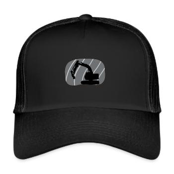 Chantier de construction Ouvrier de construction Conducteur d’excavatrice - Casquette trucker  - noir/noir - Devant