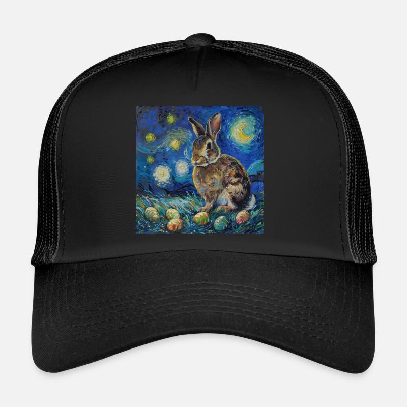 Lapin de Pâques, Pâques, Lapin - Casquette trucker  - noir/noir