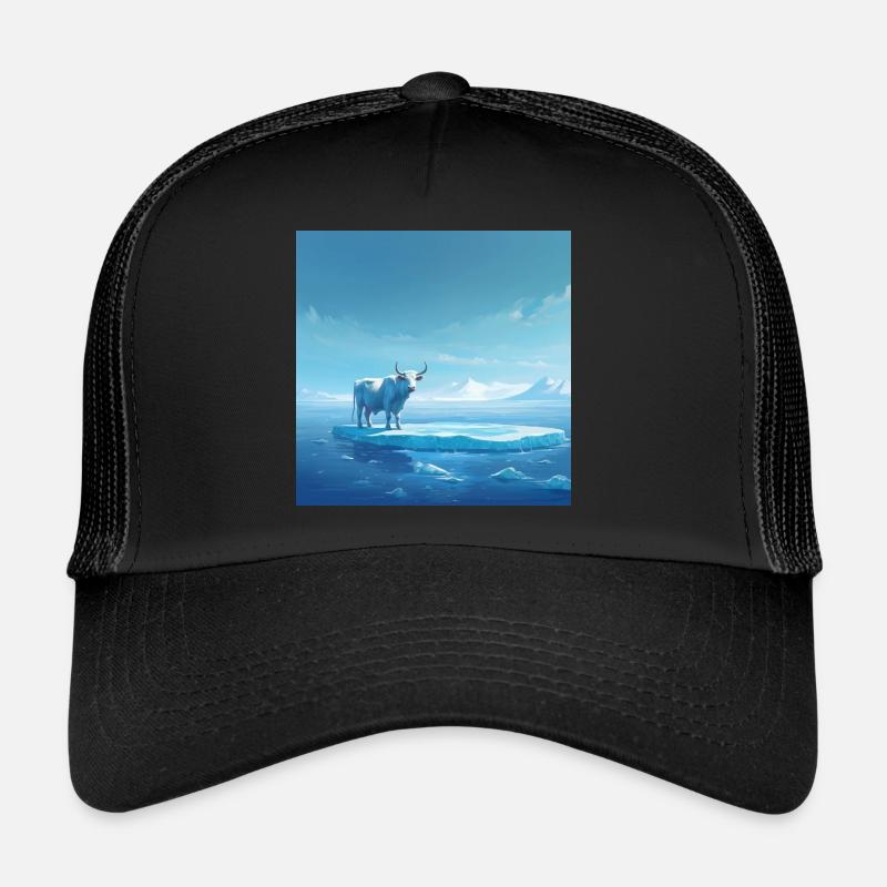 Cow on the ice Trucker Cap