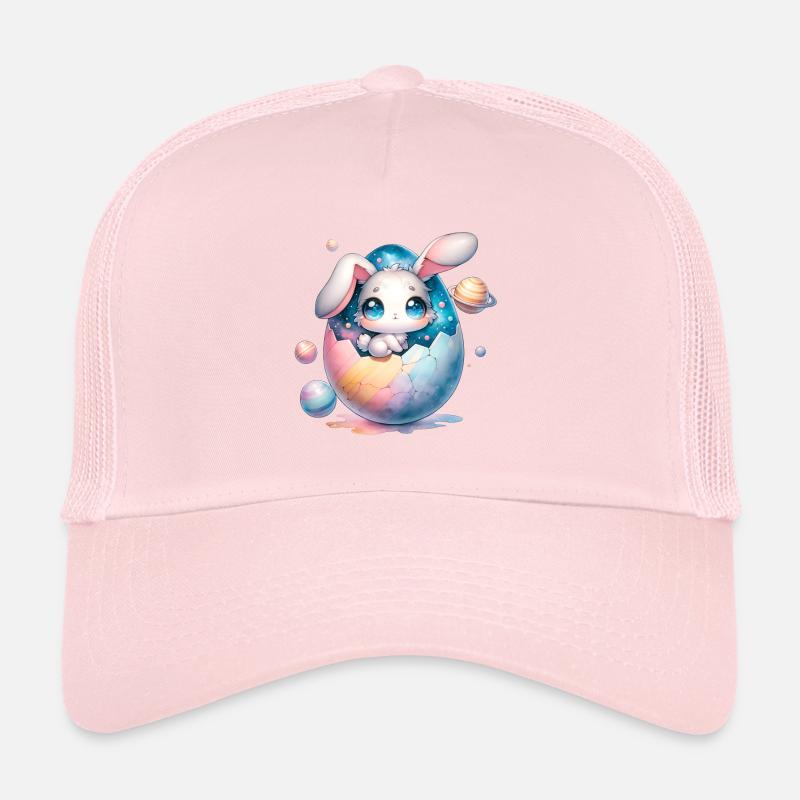 Chibi Space Bunny assis dans un œuf de Pâques fêlé Casquette trucker 