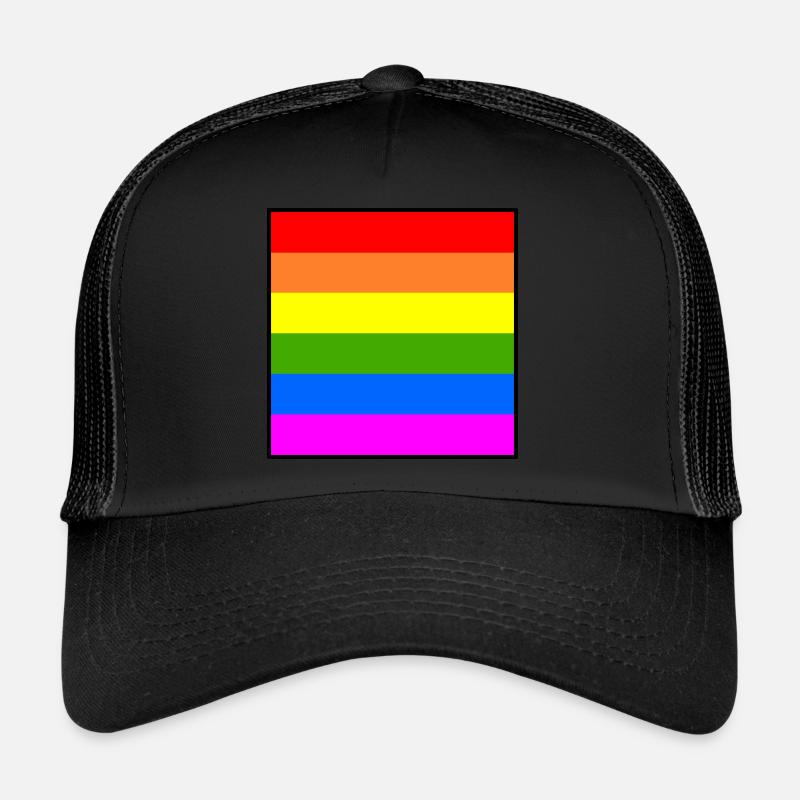 Regenbogenfahne regenbogen lgbt flagge - Trucker Cap - Schwarz/Schwarz
