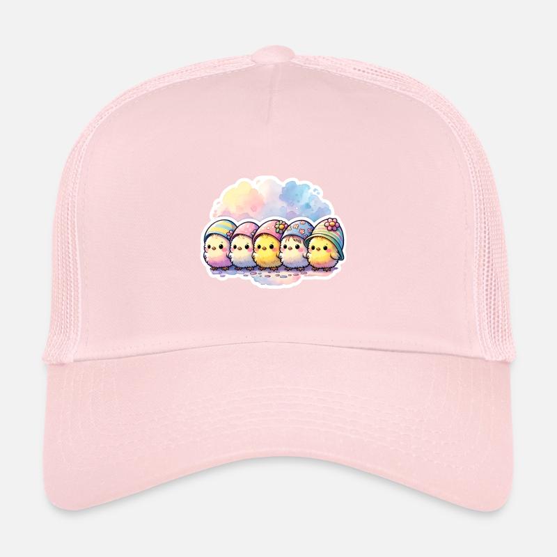 Mignon groupe de poussins avec un œuf de Pâques Casquette trucker 