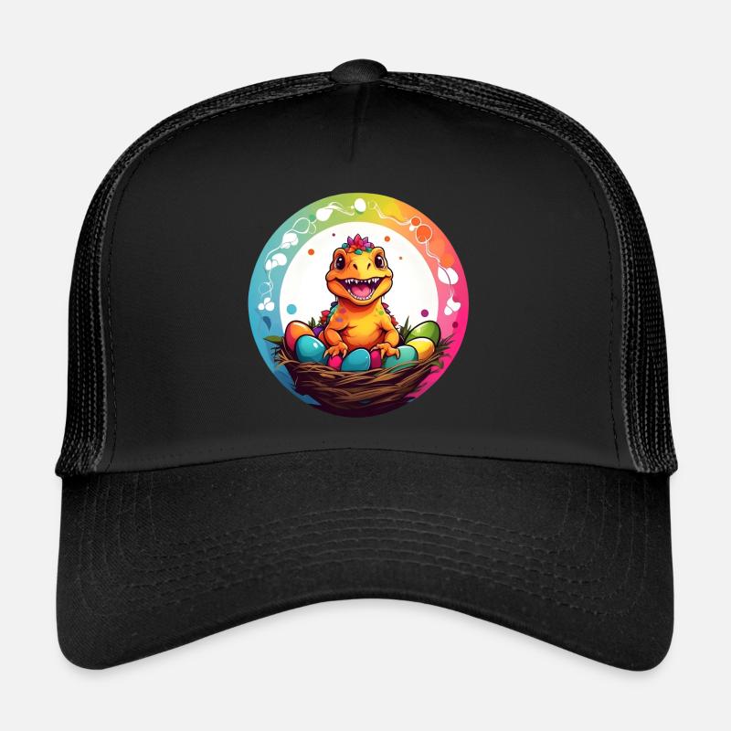 Dinobaby little dinosaur in Easter basket Trucker Cap