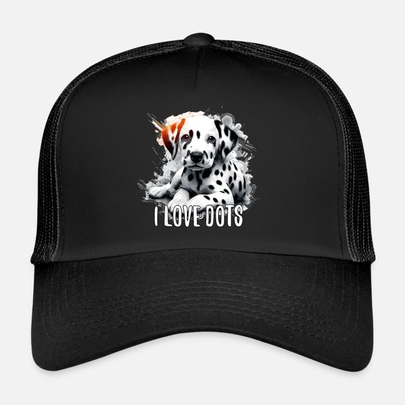 Chiot dalmatien j’aime les pois chien cadeau Casquette trucker 