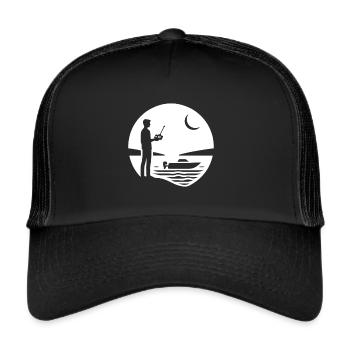 remote-controlled boat silhouette - Trucker Cap - black/black - Front