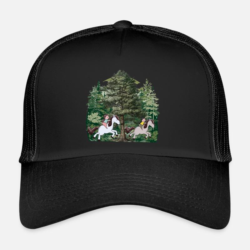 Forêt, Nature, Chevaux, Cavalier, Cavalier, Galop, Enfants Casquette trucker 