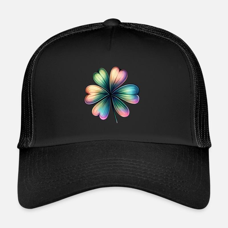 Saint Patrick's Buntes glänzendes Kleeblatt Trucker Cap