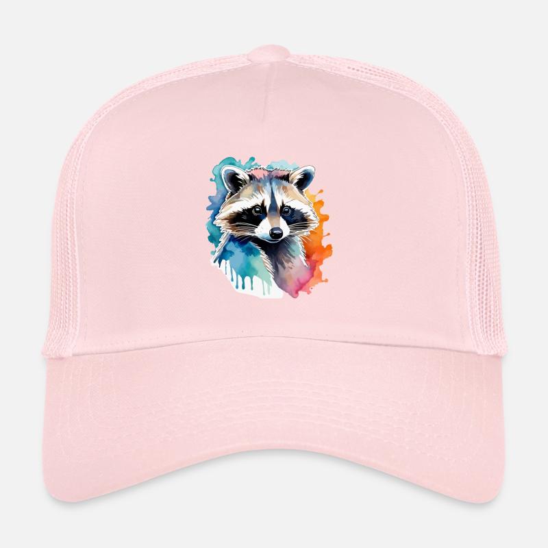 Illustration aquarelle de raton laveur Casquette trucker 