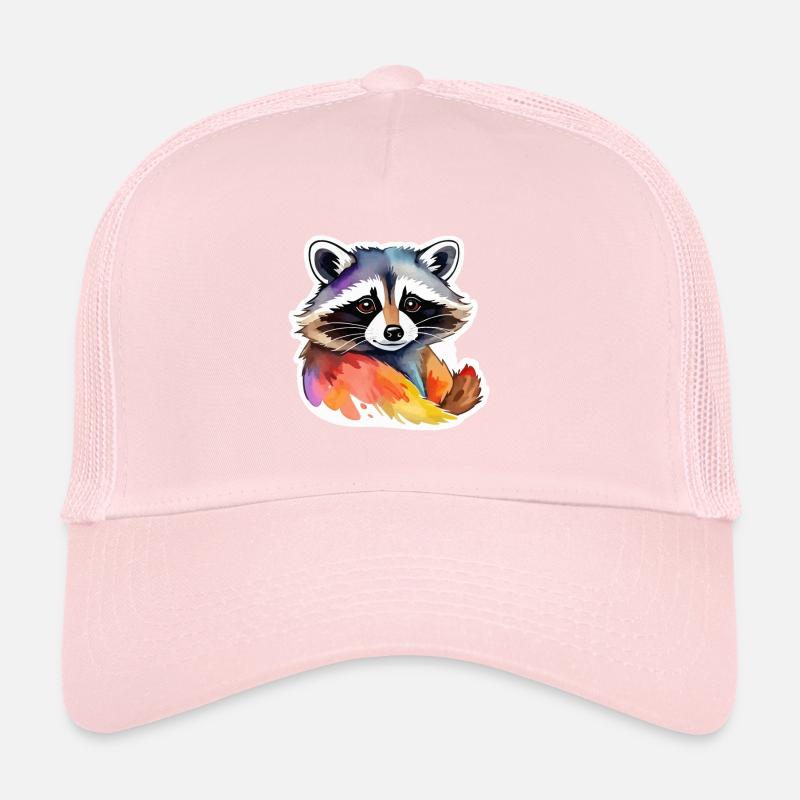 Illustration aquarelle de raton laveur Casquette trucker 