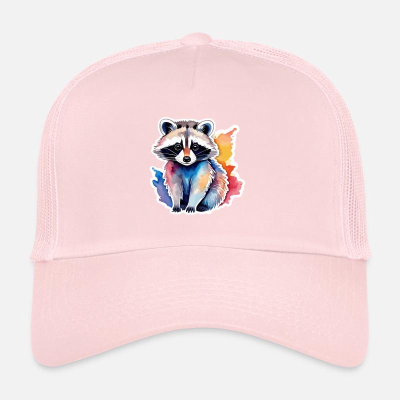 Illustration aquarelle de raton laveur Casquette trucker 