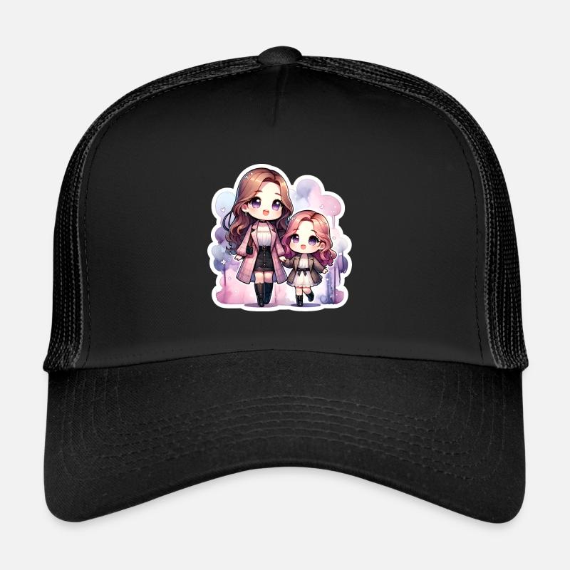Mutter und Tochter mit passenden Outfits Trucker Cap