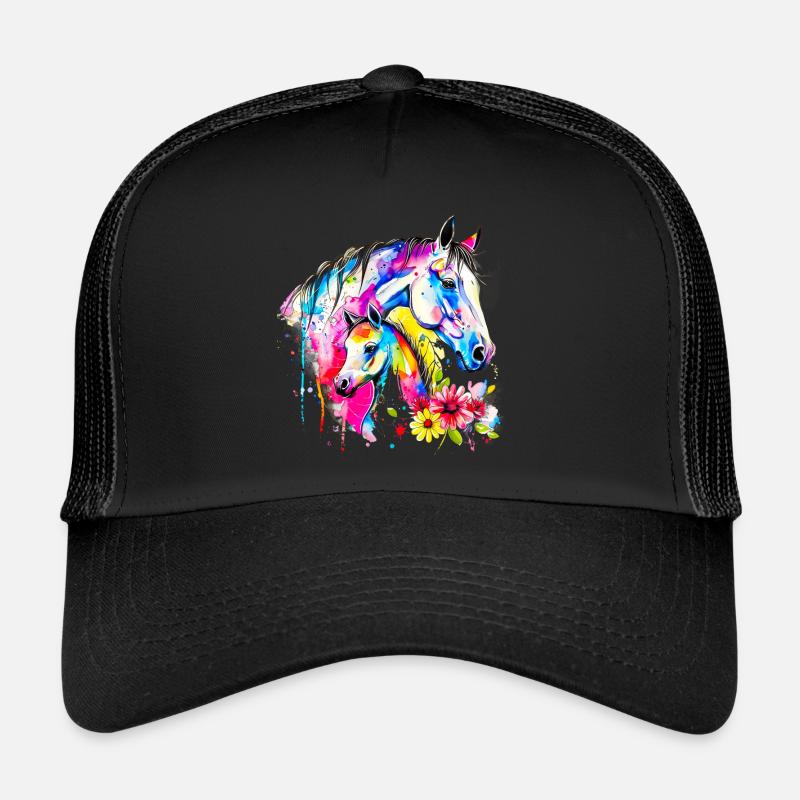 Cheval avec son poulain Casquette trucker 