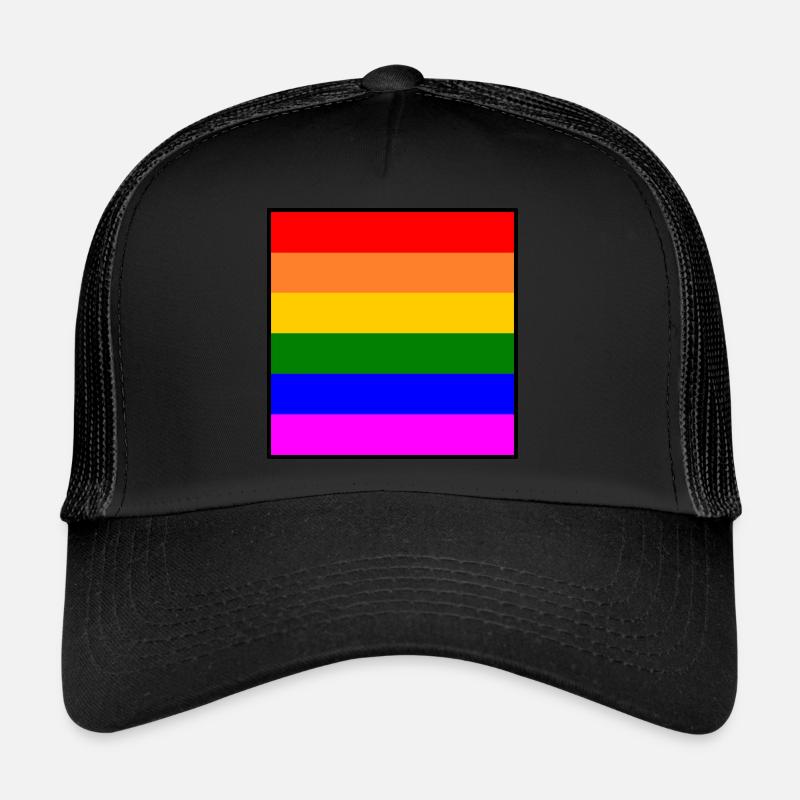 Regenbogenfahne regenbogen lgbt flagge - Trucker Cap - Schwarz/Schwarz