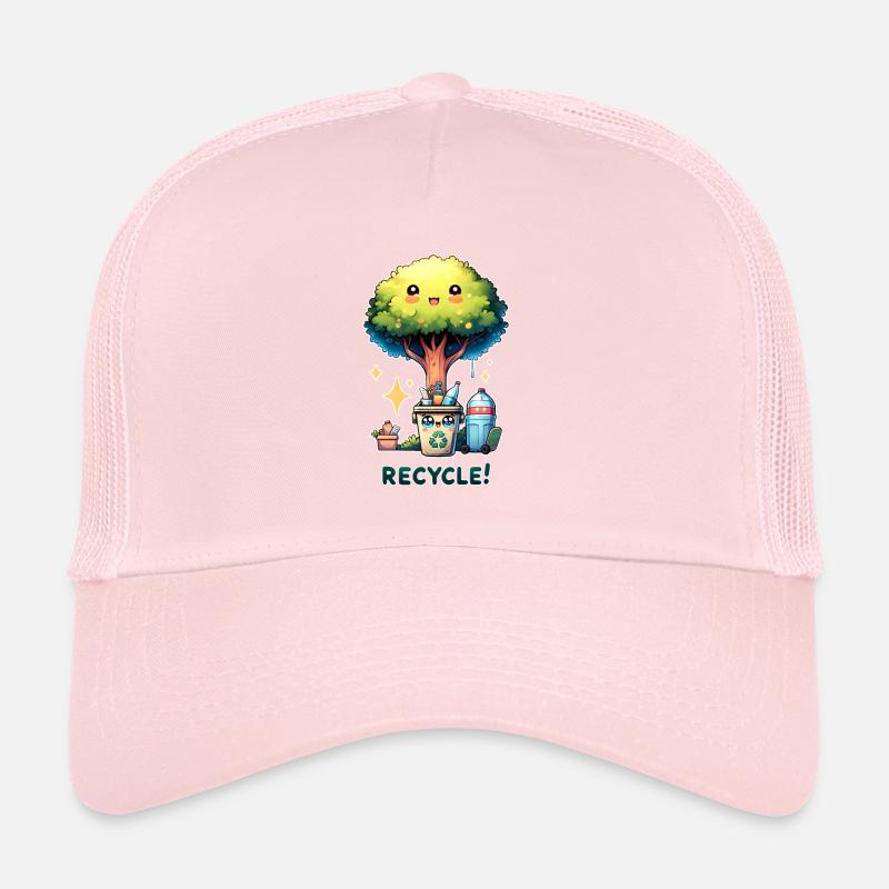 Recycler Chibi Arbre mignon avec corbeille Jour de la Terre Casquette trucker 