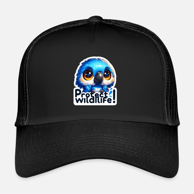 Protect Wildlife Cute Blue Arara (Macaw) Earth Day Trucker Cap