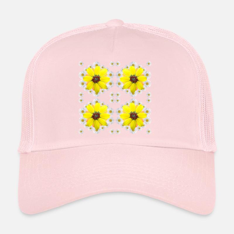 Daisies Yellow Blossom Daisy Floral Pattern Trucker Cap