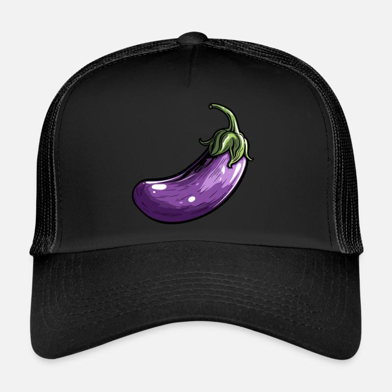 Eggplant large - Trucker Cap - black/black
