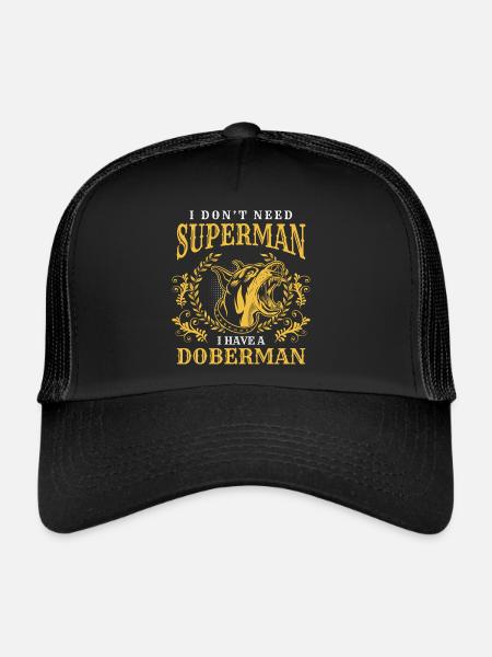 Doberman, Dog Breed, Service Dog, Dog Lover - Trucker Cap - black/black - Front