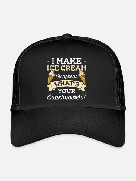 Crème glacée Boule de crème glacée Snacking Crème glacée - Casquette trucker  - noir/noir - Devant