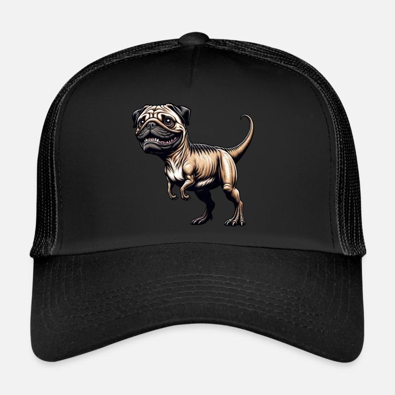 T-Rex & Pug Hybrid Cartoon Fun Trucker Cap