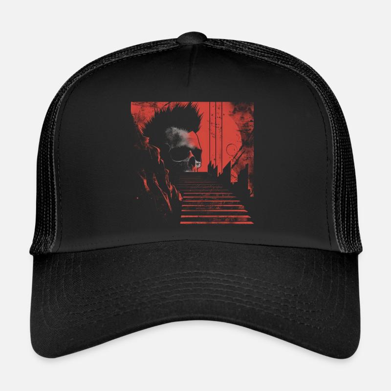 T-shirt Punk Rock Skull Explosion Casquette trucker 